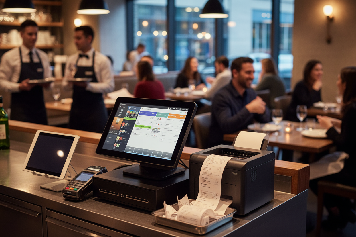 POS system, busy resturant